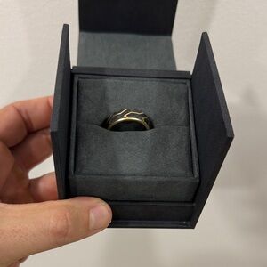 David Yurman Forged Carbon Band. Yellow Gold 18k